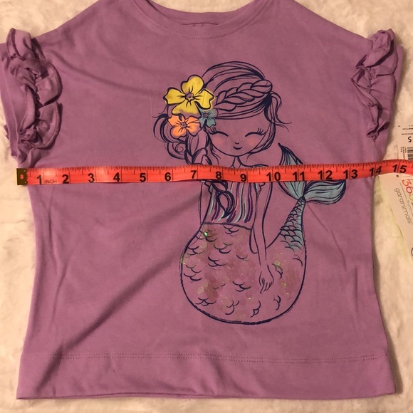 365Kids Purple Sequin Mermaid T-shirt Girls Size 5 - Picture 8 of 10